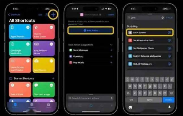 解放苹果14锁屏维修店分享iPhone14升级iOS16.4后如何创建锁屏快捷方式 